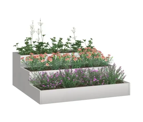 Aia Istutuspot Hõbedane 90 X 90 X 35 Cm Roostevaba Teras