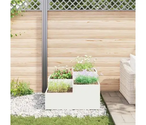 Dārza Stādītājs 80X80X48 Cm Balts Tērauds Vidaxl