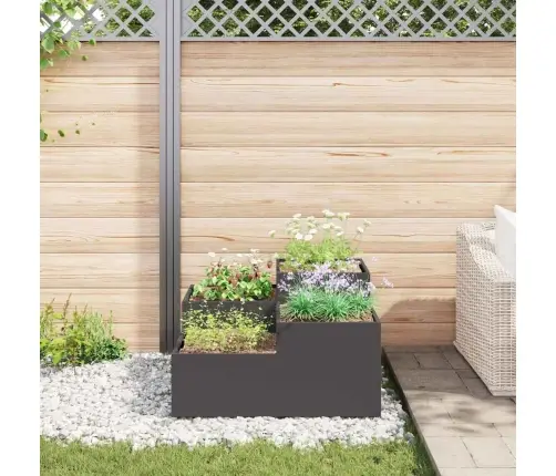 Dārza Stādītājs 100X100X48 Cm Melns Tērauds Vidaxl