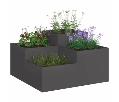 Dārza Stādītājs 100X100X48 Cm Melns Tērauds Vidaxl