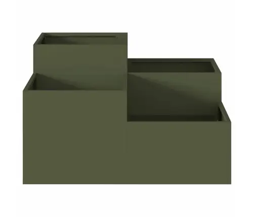 Dārza Stādītājs 100X100X48 Cm Olīvu Zaļš Tērauds Vidaxl