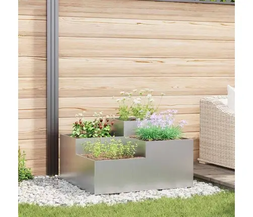 Dārza Stādītājs Sudraba 100 X 100 X 48 Cm Cinkots Tērauds Vidaxl