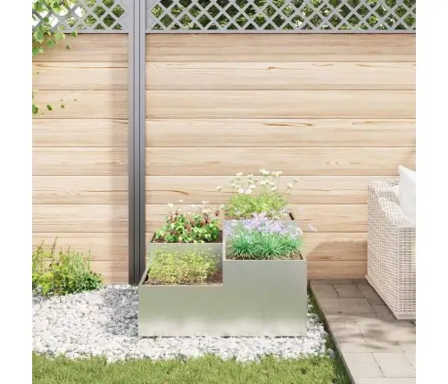 Dārza Stādītājs Sudraba 100 X 100 X 48 Cm Cinkots Tērauds Vidaxl