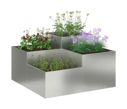 Dārza Stādītājs Sudraba 100 X 100 X 48 Cm Cinkots Tērauds Vidaxl