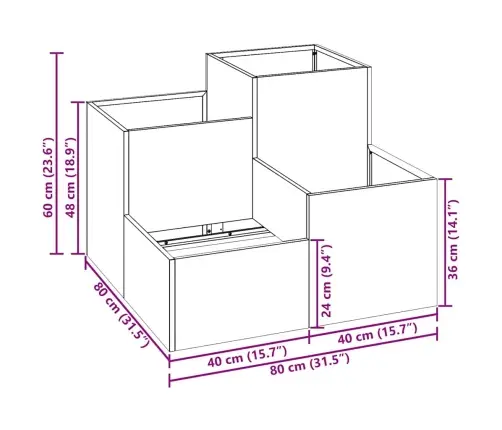 Aia Istutuspot Must 80 X 80 X 60 Cm Teras