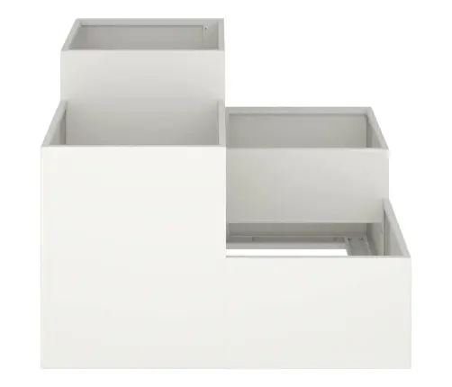 Dārza Stādītājs 80X80X60 Cm Balts Tērauds Vidaxl