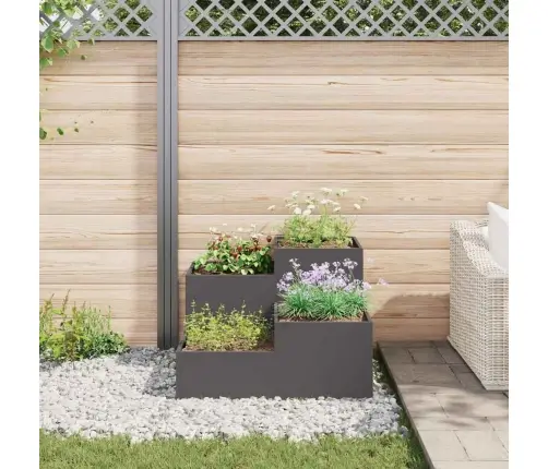 Sodo Vazonas Juoda 100 X 100 X 60 Cm Plienas