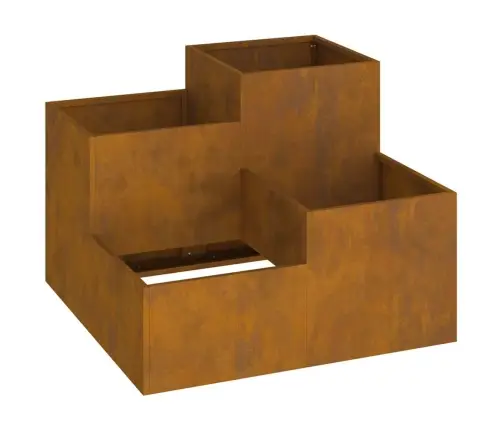 Dārza Stādītājs Rūsa 80 X 80 X 60 Cm Novecināts Tērauds Vidaxl