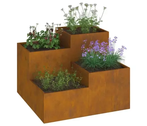 Dārza Stādītājs Rūsa 80 X 80 X 60 Cm Novecināts Tērauds Vidaxl