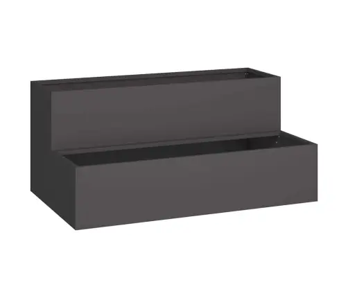 Dārza Plaknes - 2-Kārta Melnā Tērauda, 100X60X45 Cm Vidaxl