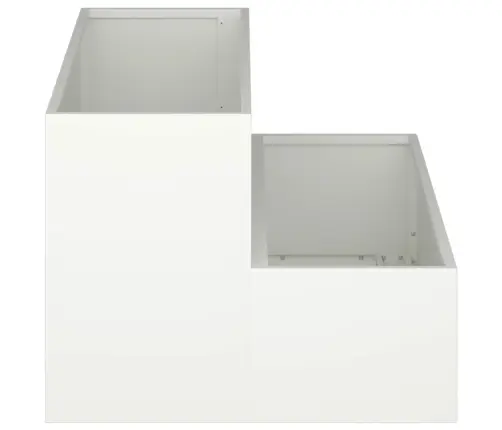 Dārza Plauktiņš 2-Līmeņu 100X60X45 Cm Balts Tērauds Vidaxl