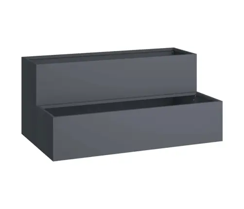 Dārza Stādītājs 2 Līmeņi 100 X 60 X 45 Cm Antracīts Plastmasa Vidaxl