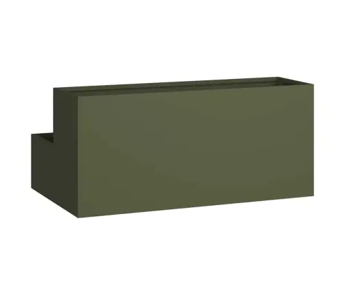 Dārza Stādītājs 2-Slāņu 100X60X45 Cm Olīvu Zaļš Tērauds Vidaxl