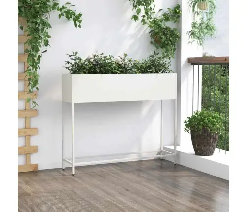 Pacelts Dārza Stādītājs Balts 100 X 26 X 82 Cm Tērauds Vidaxl