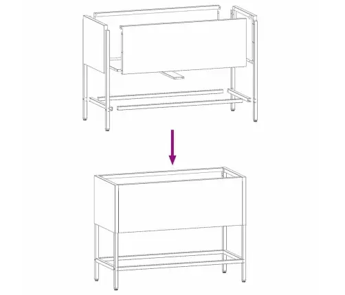 Pacelts Dārza Stādītājs Melna 60 X 26 X 45 Cm Tērauds Vidaxl