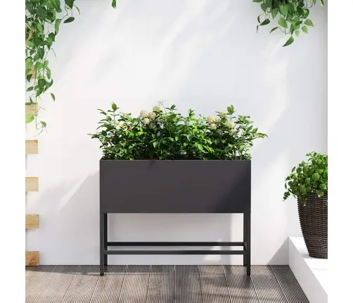 Pacelts Dārza Stādītājs Melna 60 X 26 X 45 Cm Tērauds Vidaxl