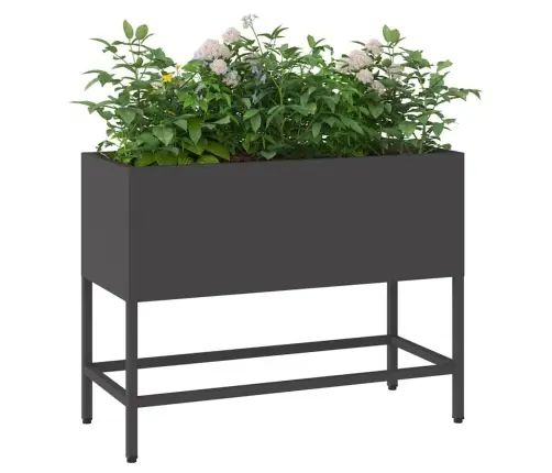 Pacelts Dārza Stādītājs Melna 60 X 26 X 45 Cm Tērauds Vidaxl