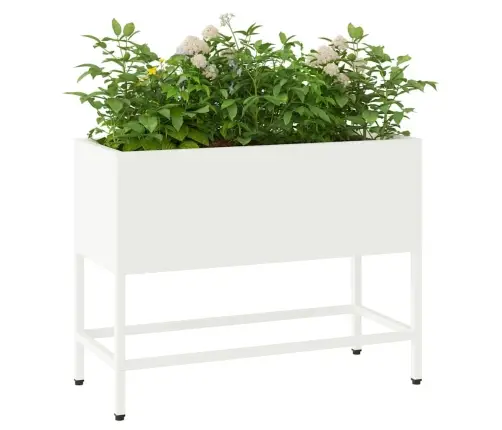 Pakeltas Sodo Vazonas Balta 60 X 26 X 45 Cm Plienas