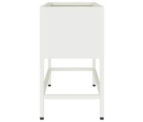 Pakeltas Sodo Vazonas Balta 60 X 26 X 45 Cm Plienas