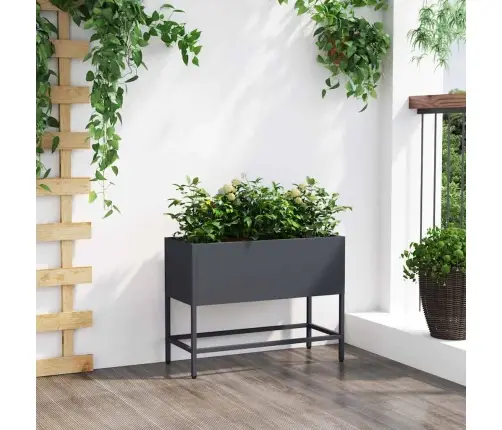 Pacelts Dārza Stādītājs Antracīts 60 X 26 X 45 Cm Tērauds Vidaxl