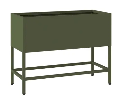 Pakeltas Sodo Vazonas Alyvuogių Žalia 60 X 26 X 45 Cm Plienas