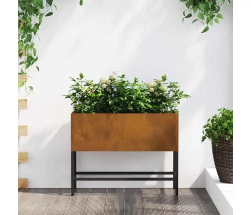 Pacelts Dārza Stādītājs Rūsa 60 X 26 X 45 Cm Novecināts Tērauds Vidaxl