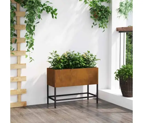 Pacelts Dārza Stādītājs Rūsa 60 X 26 X 45 Cm Novecināts Tērauds Vidaxl