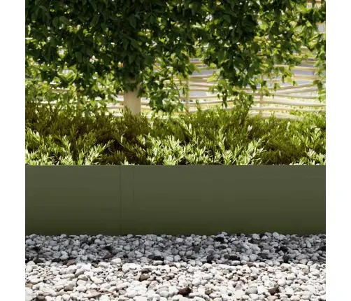 Zālāju Apmales 10 Gab. Olīvu Zaļā 100X0,5X30 Cm Tērauds Vidaxl