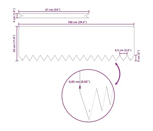 Zāliena Apmale 20 Pcs Brūna 100 X 0.05 X 20 Cm Laika Tērauds Vidaxl