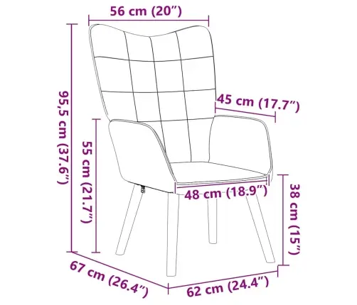 Relaksējošs Krēsls Rozā 62 X 67 X 95.5 Cm Audums Vidaxl
