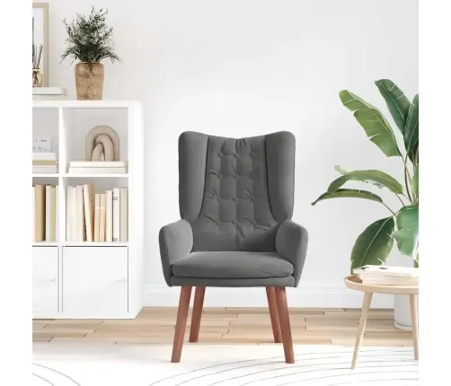 Krėslas Tamsiai Pilka 63 X 67 X 94 Cm Aksomas