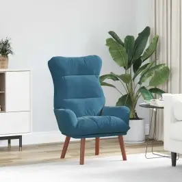 Relaksējošs Krēsls Zila 69 X 74 X 93 Cm Samts Vidaxl