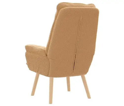 Atzveltnes Krēsls Bēšs Pūkains Vilnas Audums Vidaxl