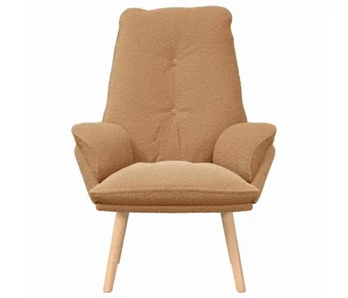 Atzveltnes Krēsls Bēšs Pūkains Vilnas Audums Vidaxl