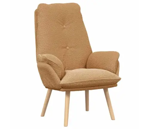 Atzveltnes Krēsls Bēšs Pūkains Vilnas Audums Vidaxl