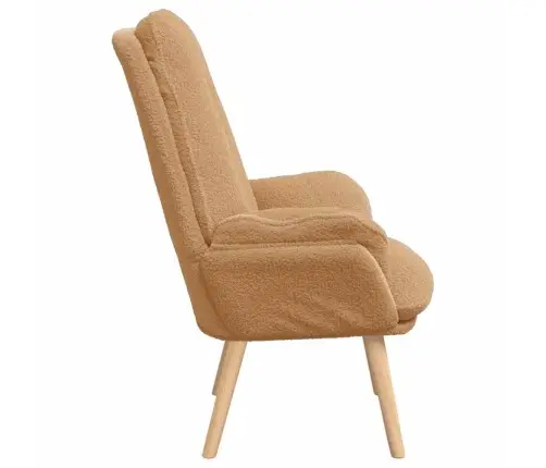 Atzveltnes Krēsls Bēšs Pūkains Vilnas Audums Vidaxl