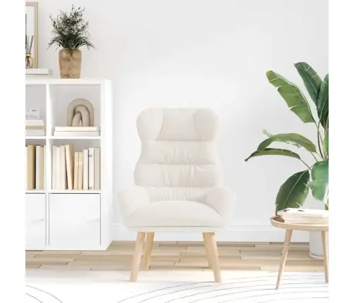 Relaksējošs Krēsls Krēmkrāsas Vilnas Līdzīgs Audums Vidaxl