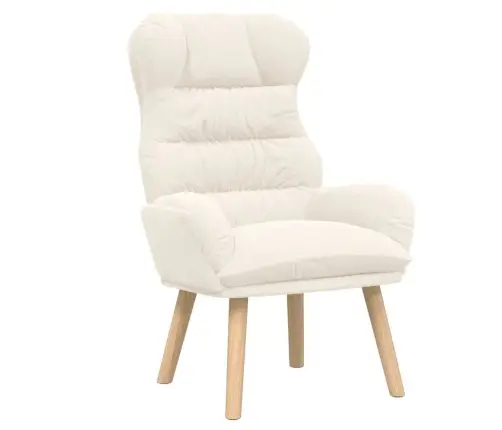 Relaksējošs Krēsls Krēmkrāsas Vilnas Līdzīgs Audums Vidaxl