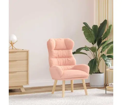 Relaksējošais Krēsls Rozā Kērlinga Vilnas Līdzīgs Audums Vidaxl