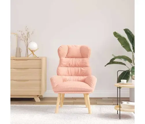 Relaksējošais Krēsls Rozā Kērlinga Vilnas Līdzīgs Audums Vidaxl