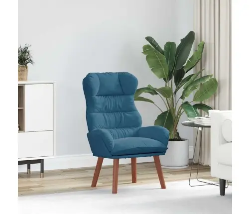 Atpūtas Krēsls Zils Samts Vidaxl