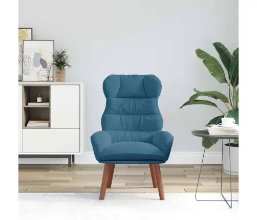Atpūtas Krēsls Zils Samts Vidaxl