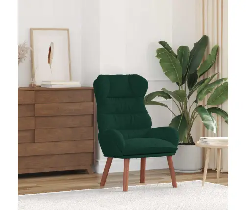 Relaksējošs Krēsls Tumši Zaļš Samts Vidaxl