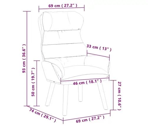 Lõõgastav Iste Roosa 69 X 74 X 93 Cm Samet