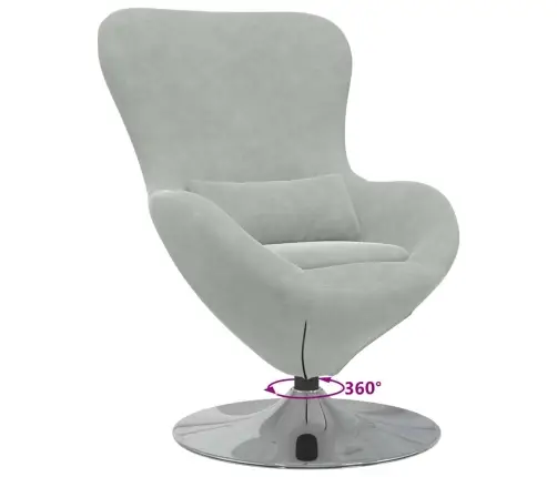 Olu Krēsls Gaiši Pelēks Samts Vidaxl