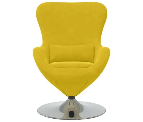 Kiaušinio Formos Krėslas Geltona 63 X 73 X 90 Cm Aksomas