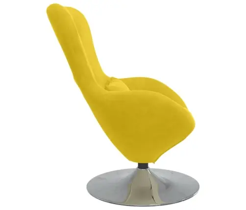 Kiaušinio Formos Krėslas Geltona 63 X 73 X 90 Cm Aksomas