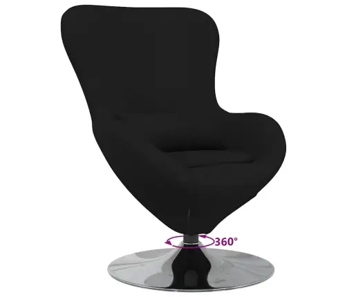 Kiaušinio Formos Krėslas Juoda 63 X 73 X 90 Cm Audinys