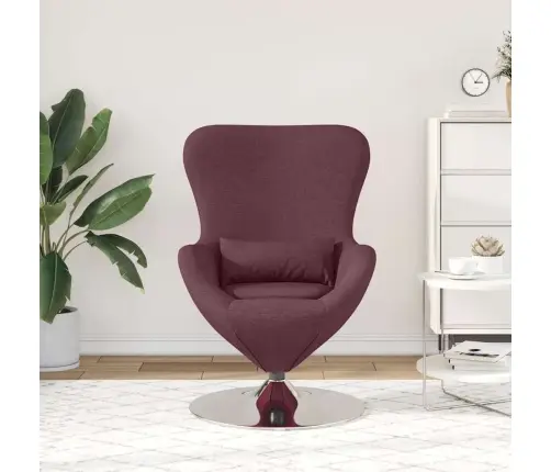 Kiaušinio Formos Krėslas Violetinė 63 X 73 X 90 Cm Audinys