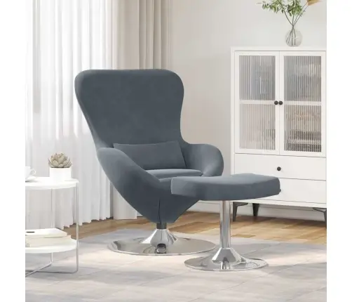 Olu Krēsls Ar Pēdu Balstu Tumši Pelēks Z Velvet Vidaxl Olu Krēsls Ar Pēdu Balstu Tumši Pelēks Z Velvet Vidaxl